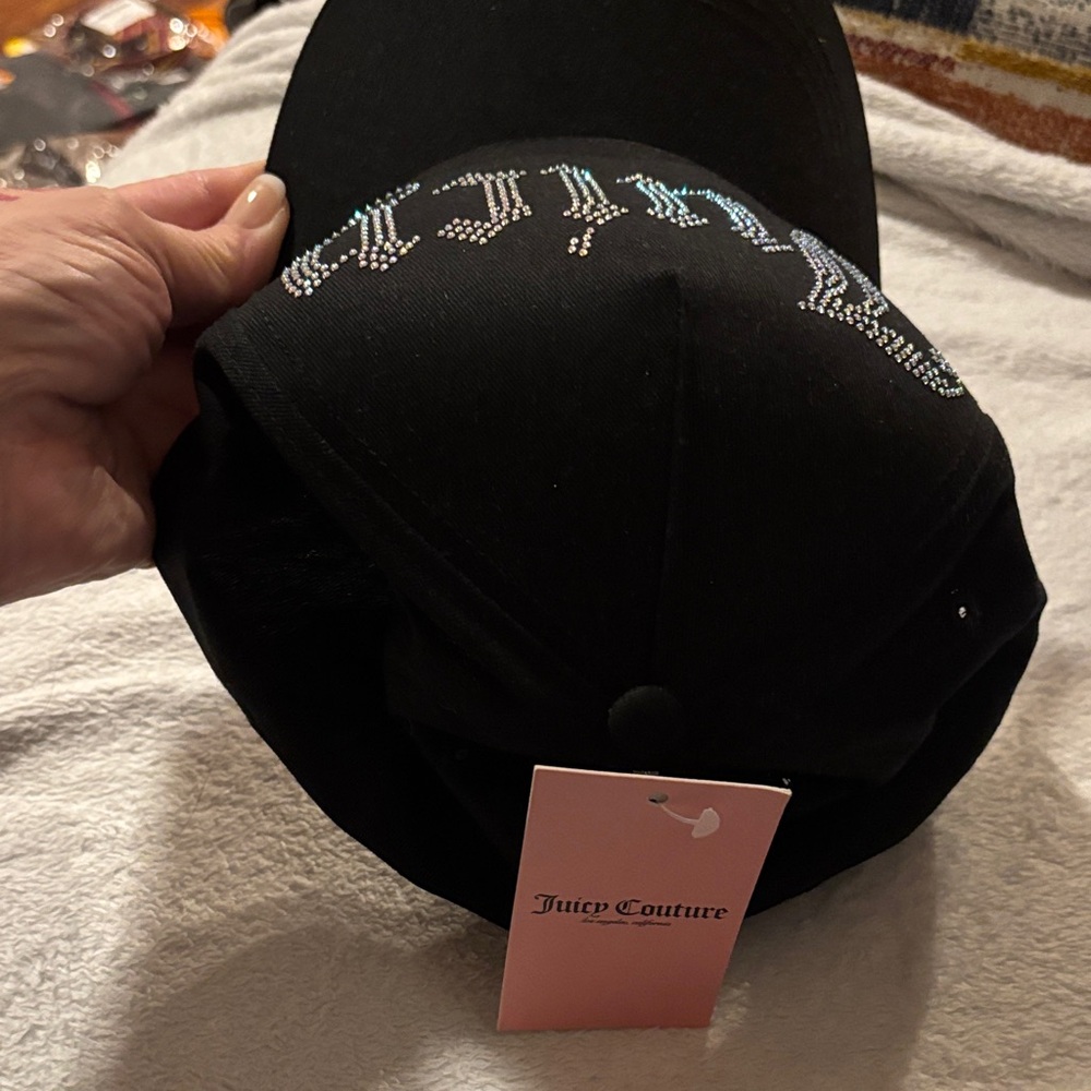 Juicy Couture Black SnapBack Cap with Rhinestone Logo BRAND NEW WITH TAGS - Picture 7 of 13